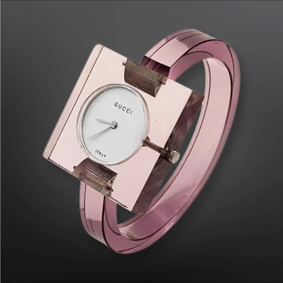 Gucci Vintage Manual Wind Retro Plexi Wrist Bangle Rare Watch - Picture 3 of 9